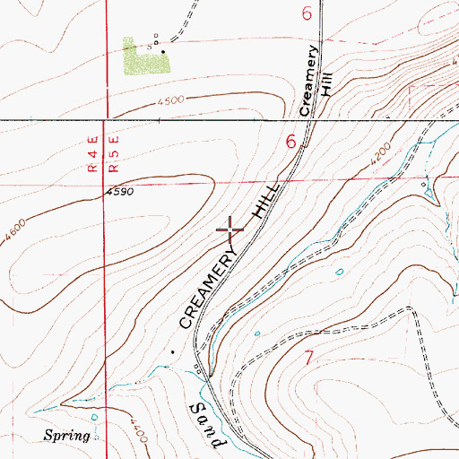 Topographic Map of Creamery Hill, MT