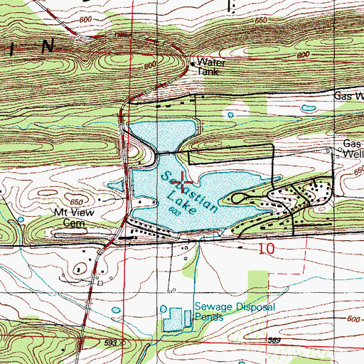 Topographic Map of Sebastian Lake, AR