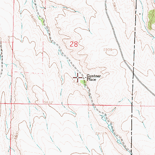 Topographic Map of Guntner Place, MT