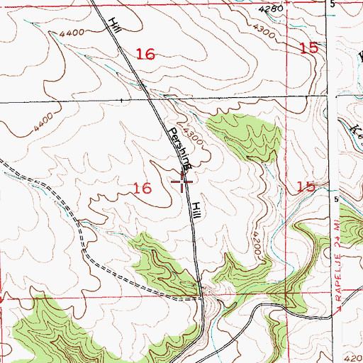 Topographic Map of Pershing Hill, MT