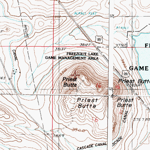 Topographic Map of Priest Butte, MT