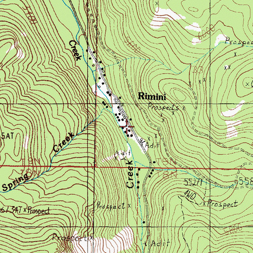 Topographic Map of Rimini, MT
