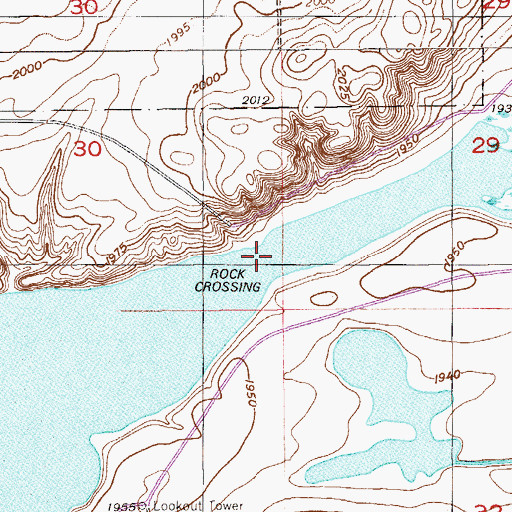 Topographic Map of Rock Crossing, MT