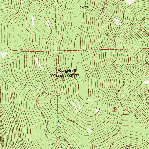 Topographic Map of Rogers Mountain, MT