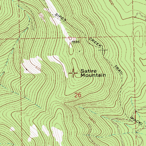 Topographic Map of Satire Mountain, MT