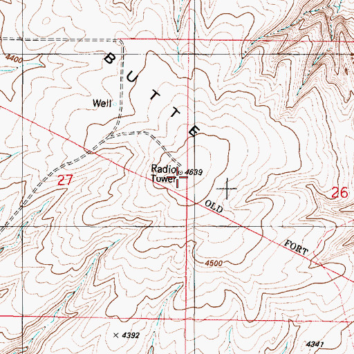 Topographic Map of Shaw Butte, MT
