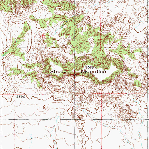 Topographic Map of Sheep Mountain, MT