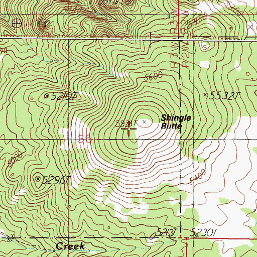 Topographic Map of Shingle Butte, MT