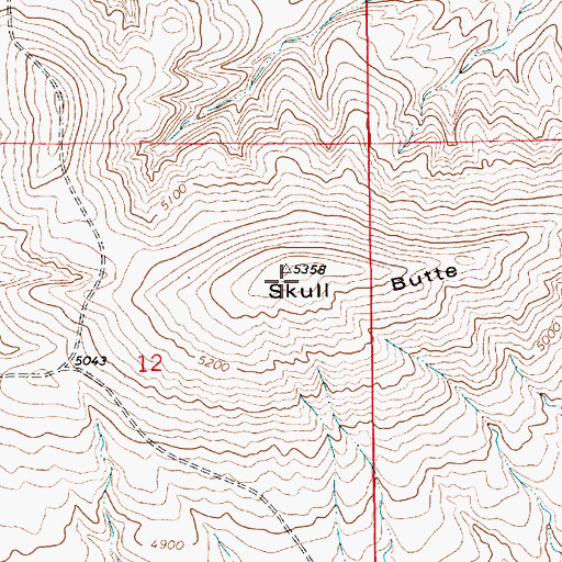 Topographic Map of Skull Butte, MT