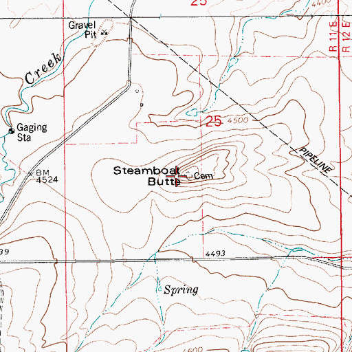 Topographic Map of Steamboat Butte, MT