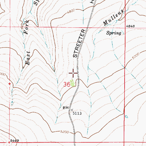 Topographic Map of Streeter Hill, MT