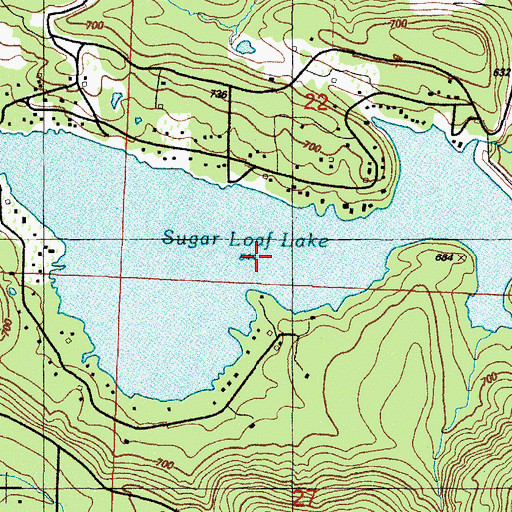 Topographic Map of Sugar Loaf Lake Dam, AR