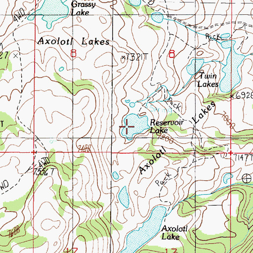Topographic Map of Reservoir Lake, MT