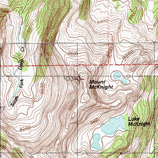 Topographic Map of Mount McKnight, MT