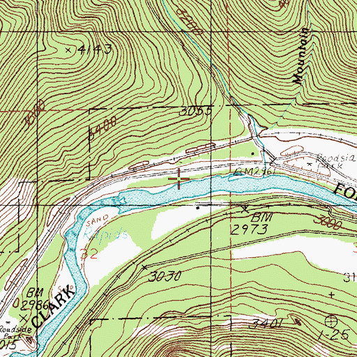 Topographic Map of West Mountain Creek, MT