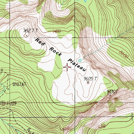Topographic Map of Red Rock Plateau, MT