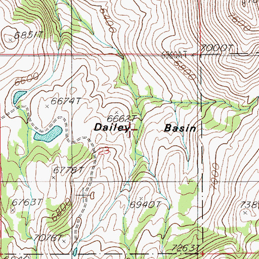 Topographic Map of Dailey Basin, MT