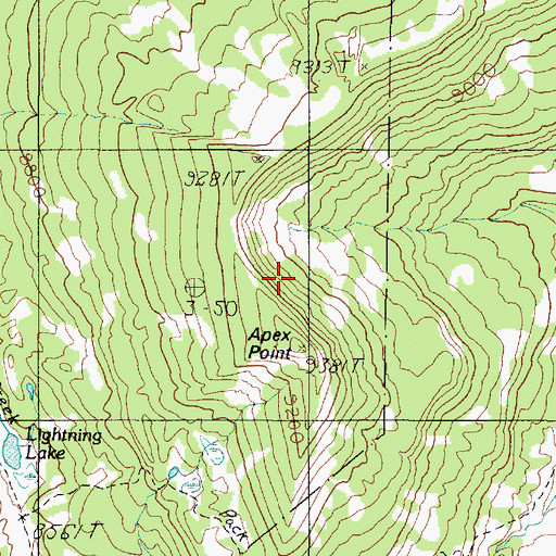 Topographic Map of Apex Point, MT