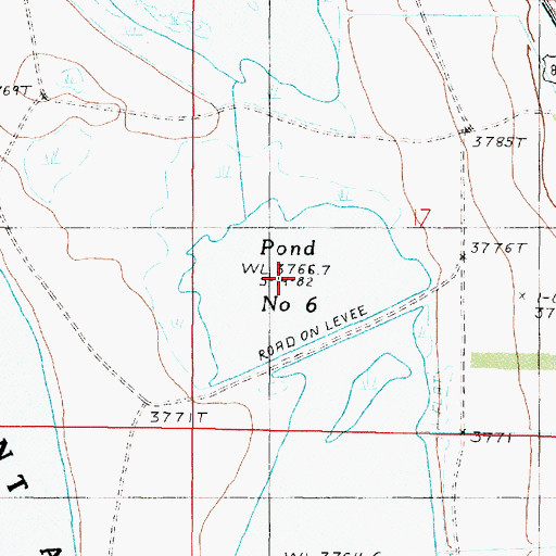 Topographic Map of Pond Number Six, MT