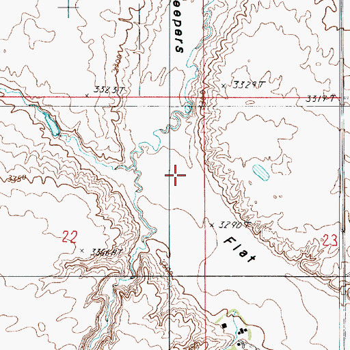 Topographic Map of Leepers Flat, MT