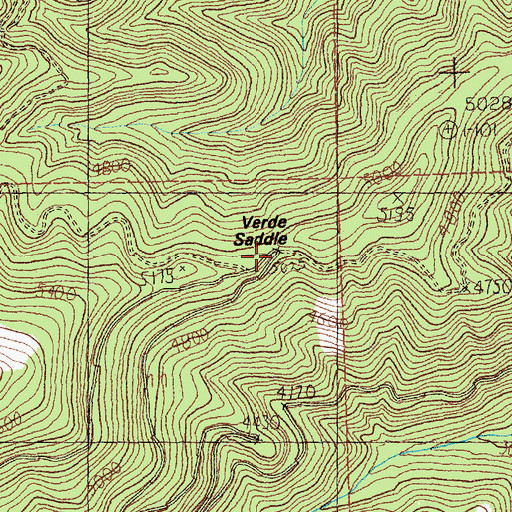 Topographic Map of Verde Saddle, MT