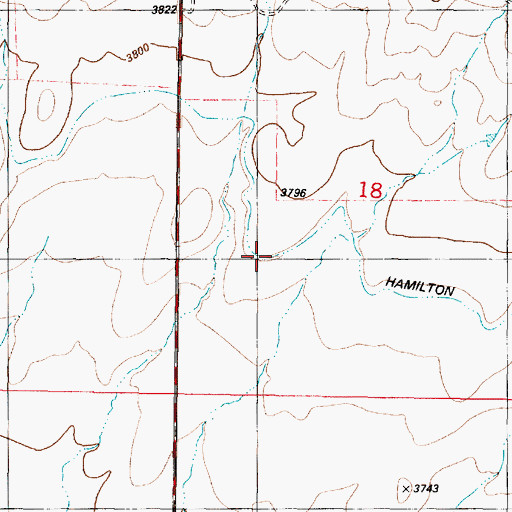 Topographic Map of Hamilton Canal, MT