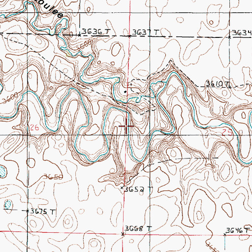 Topographic Map of Kropp Coulee, MT