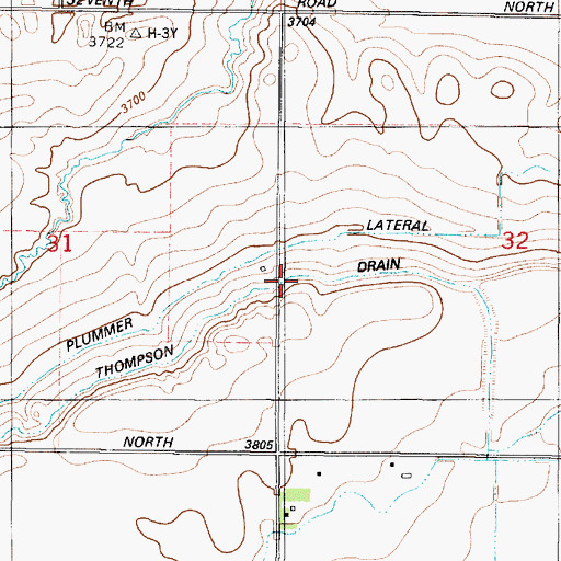 Topographic Map of Thompson Drain, MT
