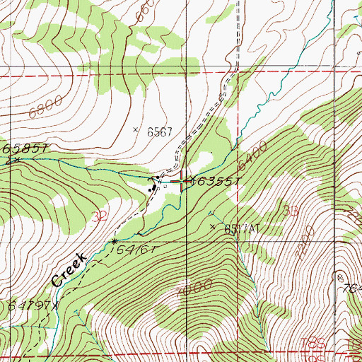 Topographic Map of Mill Creek, MT
