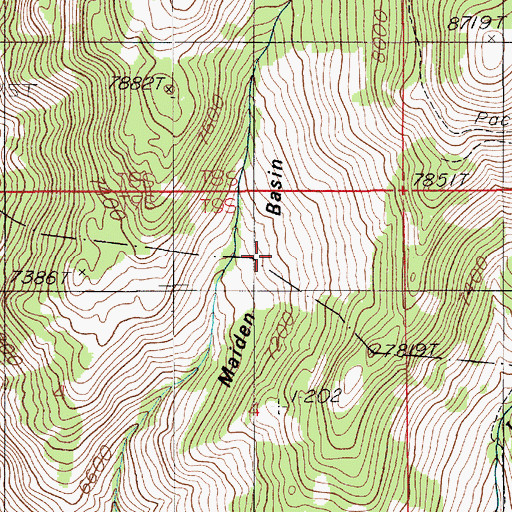 Topographic Map of Maiden Basin, MT
