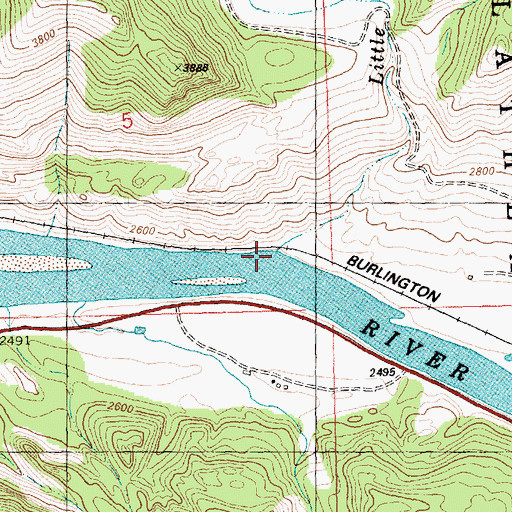 Topographic Map of Little Money Creek, MT