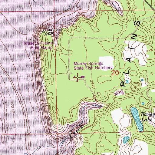 Topographic Map of Murray Springs State Fish Hatchery, MT
