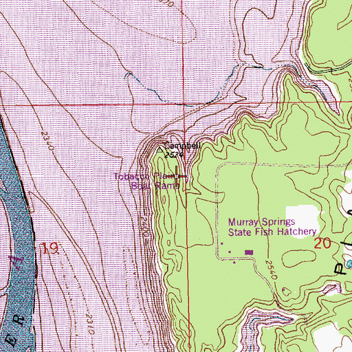 Topographic Map of Tobacco Plains Boat Ramp, MT