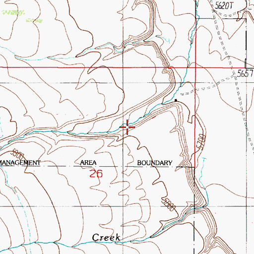 Topographic Map of Wall Creek State Wildlife Management Area, MT
