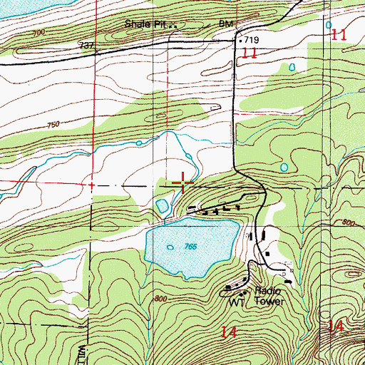 Topographic Map of Park Lake, AR