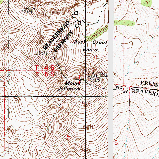 Topographic Map of Eastern Centennial Mountains, ID