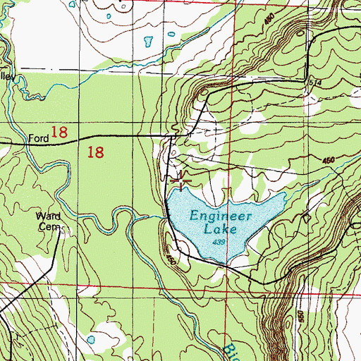 Topographic Map of Engineer Lake Dam, AR