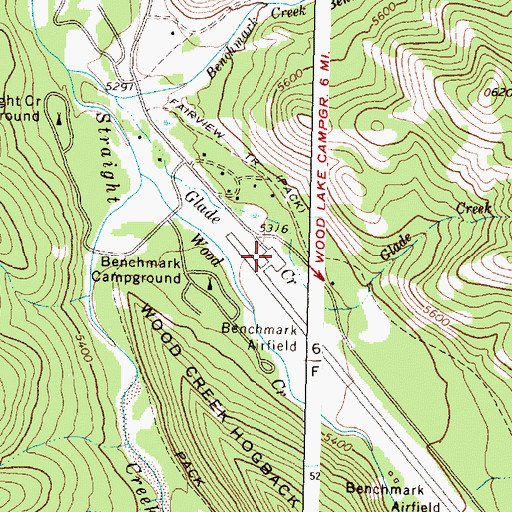 Topographic Map of Benchmark Airport, MT