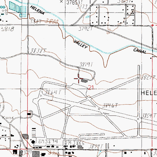 Topographic Map of Helena Regional Airport, MT