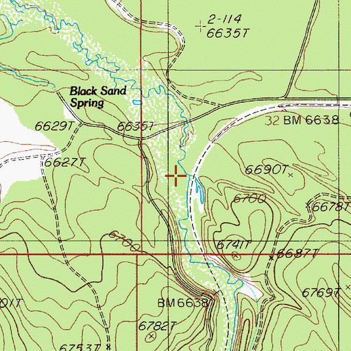 Topographic Map of 13S05E32CBDC01 Spring, MT