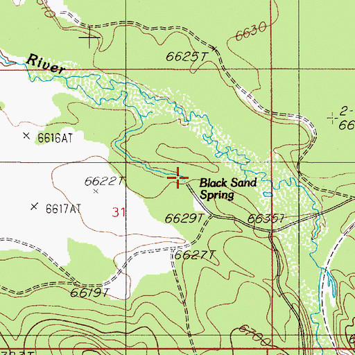 Topographic Map of 13S05E31ACDA01 Spring, MT