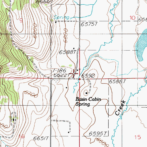 Topographic Map of 13S04E09DDDD01 Spring, MT