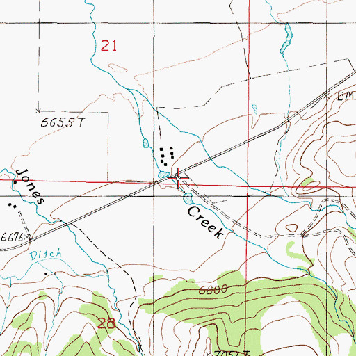 Topographic Map of 14S03W21DDCC01 Well, MT