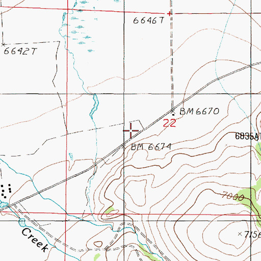 Topographic Map of 14S03W22CABD01 Well, MT