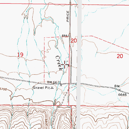 Topographic Map of 14S04W19DAAD01 Well, MT