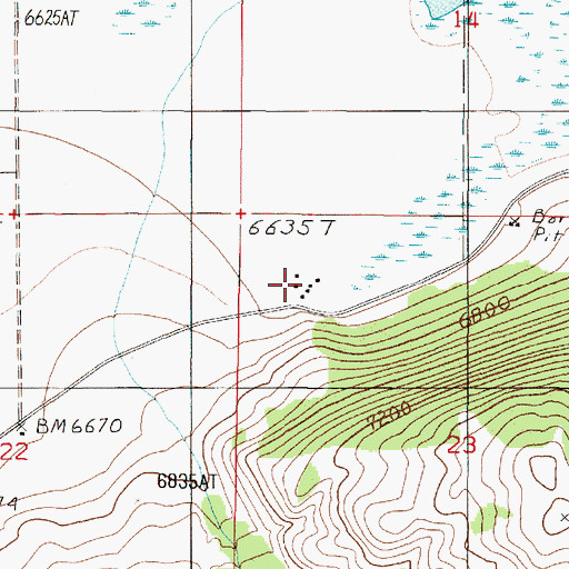 Topographic Map of 14S03W23BBD_01 Spring, MT