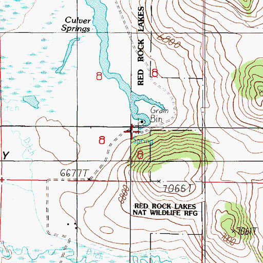 Topographic Map of 14S01E08DACC01 Spring, MT