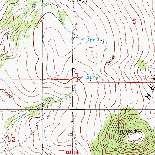 Topographic Map of 14S02E06CCCB01 Spring, MT