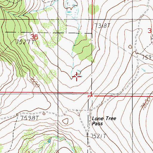 Topographic Map of 13S01E36DDD_01 Spring, MT