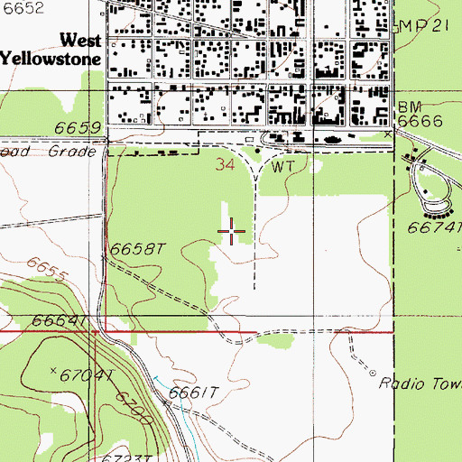 Topographic Map of 13S05E34CADC01 Well, MT